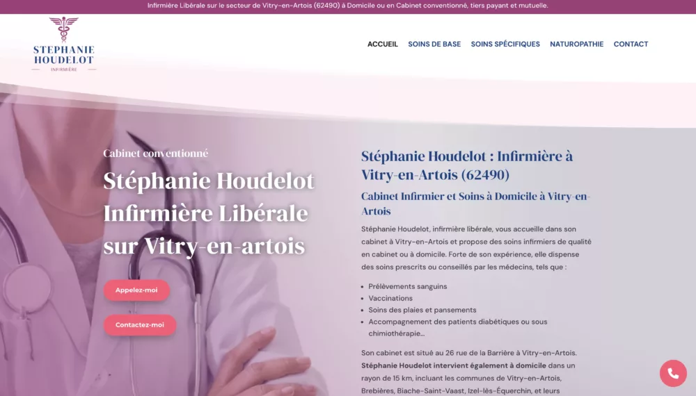 site internet créé par GEDEONWEB stephanie Houdelot infirmière