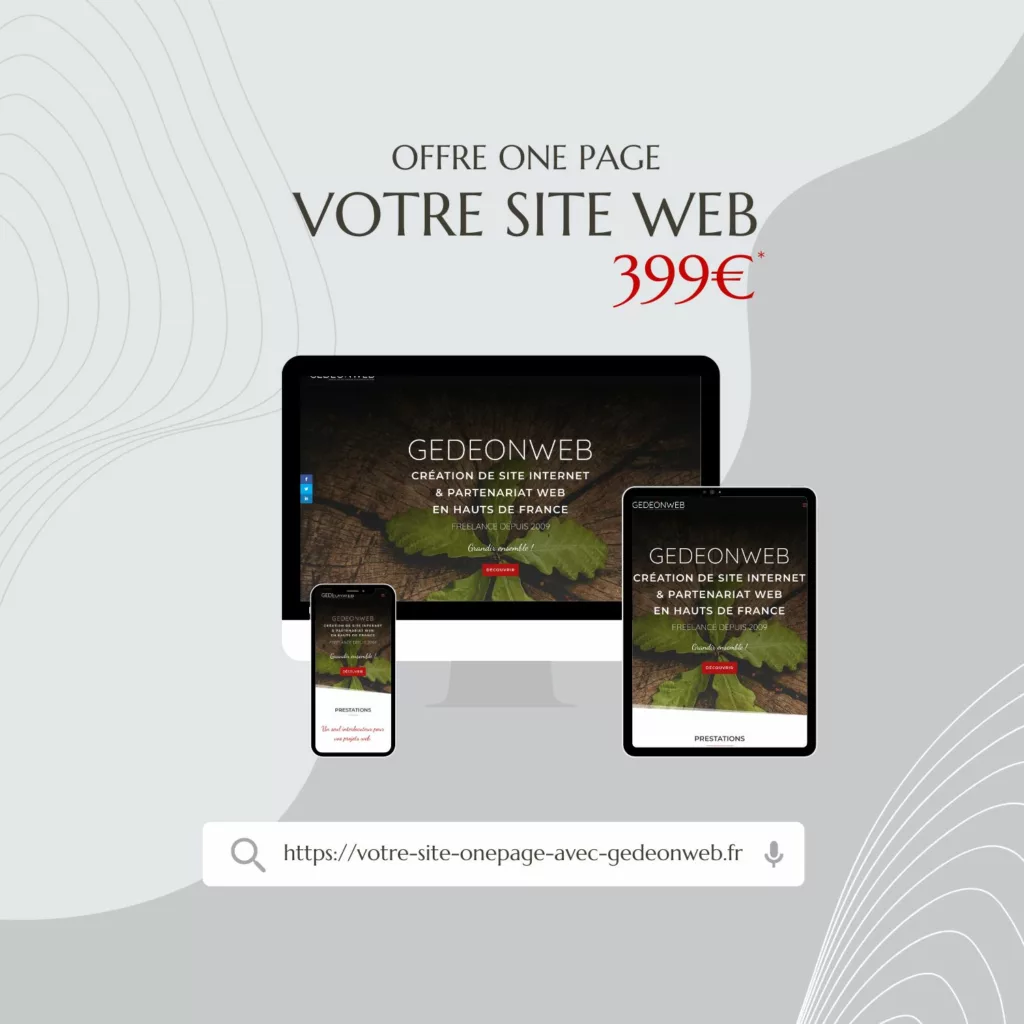 Site ONE PAGE par GEDEONWEB